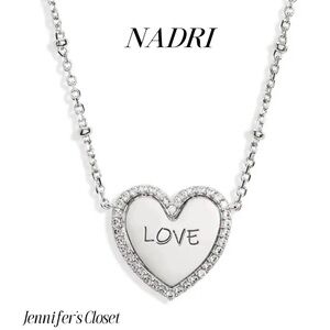 Nadri Necklace NWT / Pave Heart Pendant Necklace